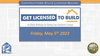 Get Licensed to Build Workshop #37 Part 1 of 2