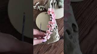 Ободок для волос с цветами из полимерной глины Deco clay.