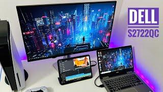 Dell S2722QC 4K USB C Monitor Review - Connect PS5 , Laptop & iPad Pro Same Time