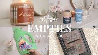 October Empties & Declutters \\ Hair, skincare, perfume & household