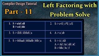 Left Factoring Bangla Tutorial | left factoring in compiler design | Compiler Design | Part - 11