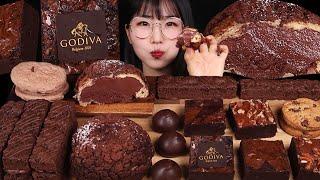 ASMR 고디바브라우니 오뜨더블초코칩 초콜릿마시멜로 초코쿠키슈 먹방 GODIVA CHOCO BROWNIE CREAM PUFF CAKE MUKBANG