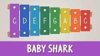 How to play Baby Shark on a Xylophone - Easy Songs - Tutorial