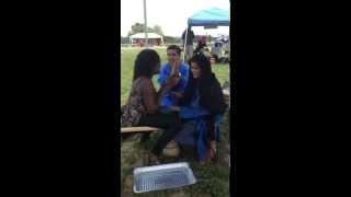 Two Tuareg women play the tende drum at A Walk for Water 2015