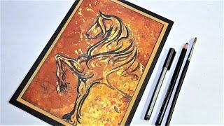 How to | Abstract Painting | Horse Painting Tutorial | Horse Drawing | Step By Step | For Beginners