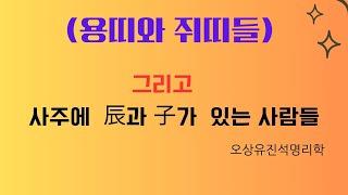 용띠와 쥐띠들 그리고 사주에 辰과 子가 있는 사람들! 오상유진석명리학강의