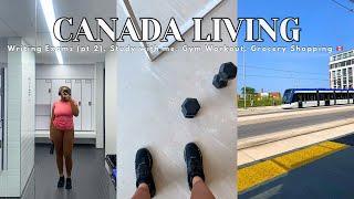 CANADA LIVING #17: 1st semester exams (pt2), Free food, Workout, Grocery, International student…