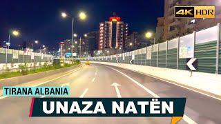 UNAZA E MADHE NATËN, TIRANA ALBANIA, DRIVING REAL-TIME  ▶ 13 Minutes, Tiranë Shqipëri [4K HDR]