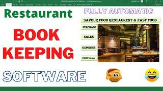 Fully Automatic Restaurant Accounting Software in Excel  Book Keeping software| Learning Center