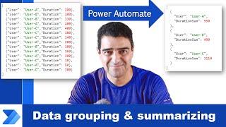 How to group and calculate sum of Power Automate array items