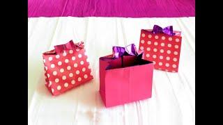 Origami Paper Bag | How To Make Paper Bags with Handles | Origami Gift Bags | Crafts With Arsha