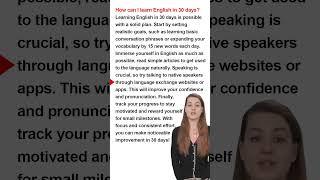 Improve your English Skills In 30 Days - English Speaking Practice