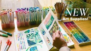 New Art Supplies  Trying Arrtx Acrylic Markers & Sketchbook Tour