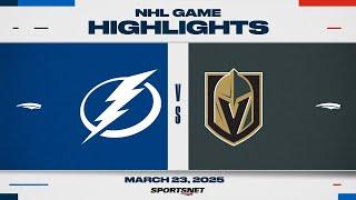 NHL Highlights | Lightning vs. Golden Knights - March 23, 2025