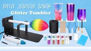 Learn how to make glitter tumblers, Epoxy Glitter Tumbler Turner Kits with Tumbler Turner Machine