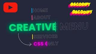 CSS Creative Menu Hover Text Animation Effects || Amazing Animated Text Using HTML CSS