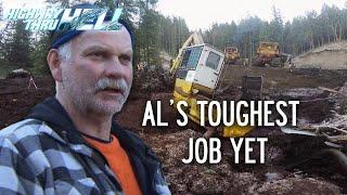 Excavator Close to Sinking in Peat Bog | Highway Thru Hell