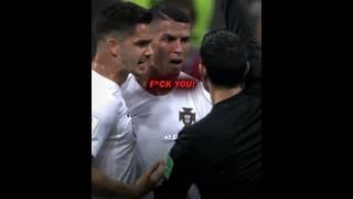The moment when Ronaldo got angry at the referee 