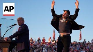 Elon Musk captured jumping on stage at Trump rally