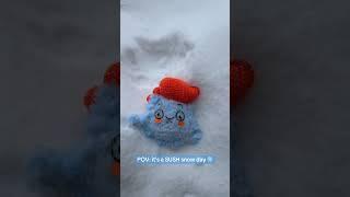 Keep cozy this winter with the sush app ️ #kevinthesush #virtualpet #sushapp #downloadsush