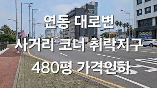 제주시 연동 대로변 사거리 코너 취락지구 480평 가격인하 010 4436 0401 제주도부동산 토지 매매  급매물