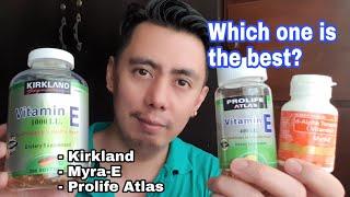 TOP 3 VITAMIN E ALPHA TOCOPHEROL SUPPLEMENTS (KIRKLAND, MYRA-E, PROLIFE ATLAS) | NURSE HONEST REVIEW