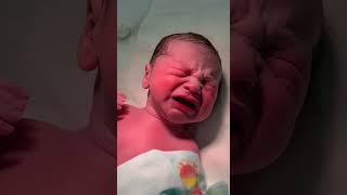 Adorable Newborn Baby First Smile After Birth First Cry