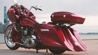 Harley Davidson 6 inch down and out stretched saddlebags - custom built by Holden on Customs