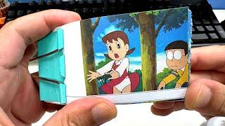 Doraemon flipbook fun -- Nobita's power lifts Shizuka's skirt! 