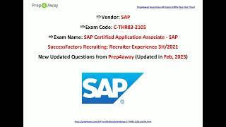 [Feb, 2023] Prep4away C-THR83-2105 PDF Dumps and C-THR83-2105 Exam Questions (53-68)