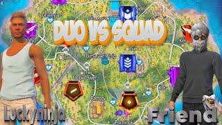 duo vs squad game luckyninja & my friend || free fire max ||