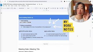 how to take notes at work: my framework infused template!