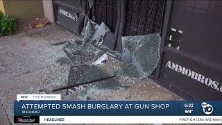 Police investigate attempted burglary at Miramar gun shop