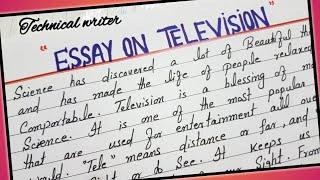 Essay on Television || Write short essay on Television in English || Handwriting