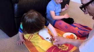 Aimee and Jack Get to Hold the Guinea Pigs for the First Time