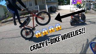 CRAZY ELECTRIC BIKE WHEELIES!!