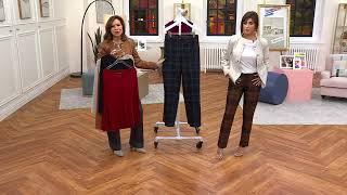 Tailored by Susan Graver Printed Ponte Zip Front Trousers on QVC