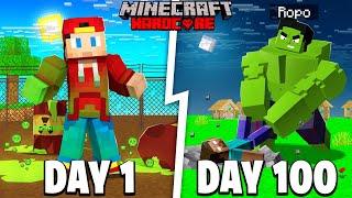 I Survived 100 Days in Minecraft as THE INCREDABLE HULK...