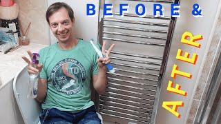 How to Clean Limescale & Rust from chrome Towel Rail radiators?  ProEcoCleaningTaunton can show it!