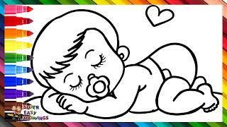 Draw and Color a Baby  Drawings for Kids