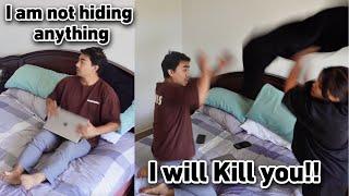 Acting 'I am hiding something' PRANK // Backfired  with Magarni ko Ris!! 