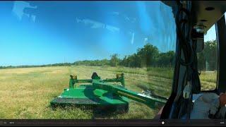 Everything going smooth. Hay rake repairs and mowing hay. Darkness brings trouble!