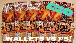 Wallets vs 7's, which scratch card will win?