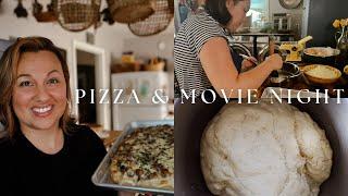 Fun at Home | Pizza and Movie Night | Sourdough Sausage and Mushroom Pizza