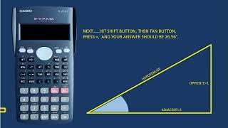 FINDING THE ANGLE OF THE HYPOTENUSE ON A RIGHT ANGLED TRIANGLE