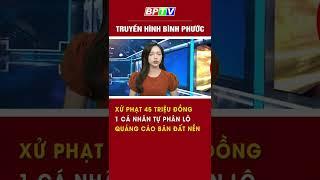 Xử phạt 45 triệu đồng 1 cá nhân phân lô rao bán đất nền ở Bình Phước #shorts  | BPTV