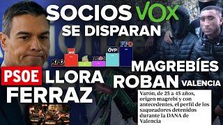 ¡LOS SOCIOS DE VOX SE DISPARAN, MAGREBÍES ROBANDO EN VALENCIA Y EL PSOE LLORA POR FERRAZ!