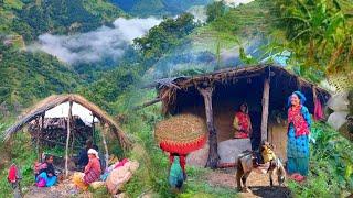 This is Himalayan village life in Nepal ||daily Activities people in Nepali mountain village lifesty