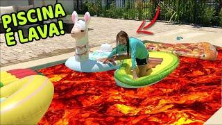 A PISCINA É LAVA!!! Desafio o Chão é Lava!! The Pool is Lava Challenge!!