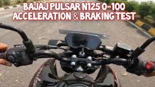 Bajaj Pulsar N125 0-100 km/h ACCELERATION & BRAKING TEST REVIEW